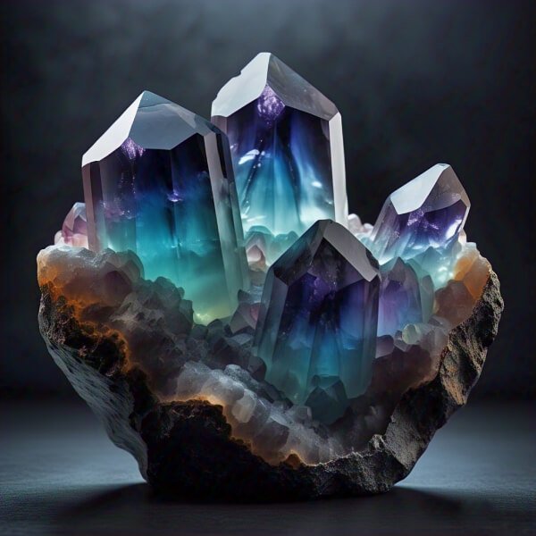 Fluorite crystals